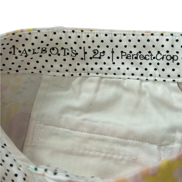 TALBOTS PERFECT CROP SPRING ABSTRACT FLORAL PANTS, CURVY FIT SIZE 2P - Picture 8 of 9